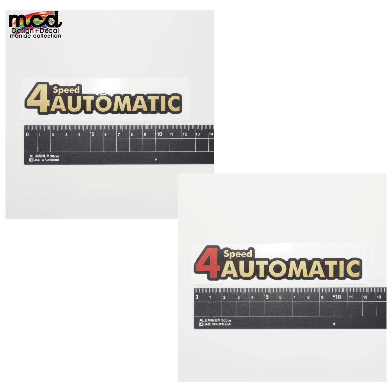 ゴールド】4速オートマステッカー 12cm レトロ オートマチック