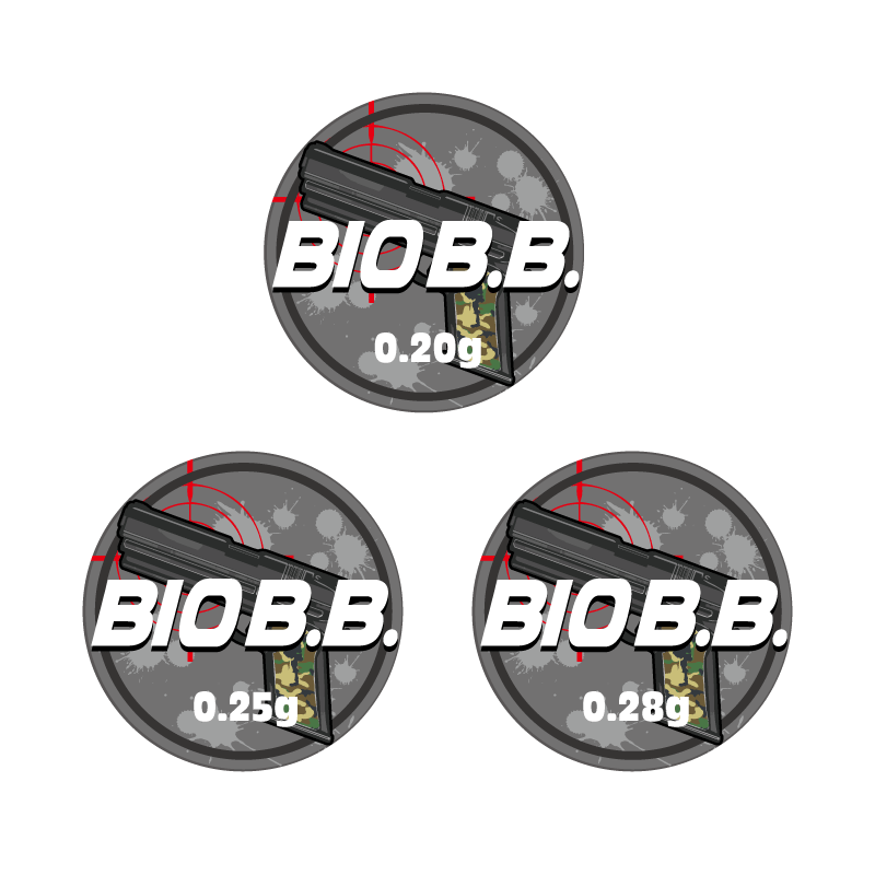 BBボトル サバゲ―ステッカー GUN 1枚 BIO バイオビービー ボトルシール