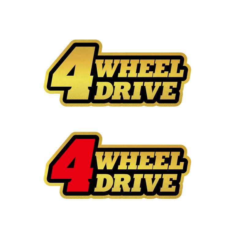マットゴールド）四駆ステッカー 4wheeldrive 4WD 四輪駆動 オフ