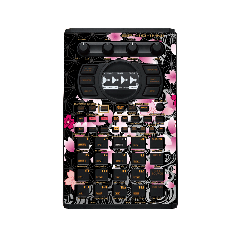 ローランド SP-404MK2 カスタムスキン 和柄 【黒】サンプラー