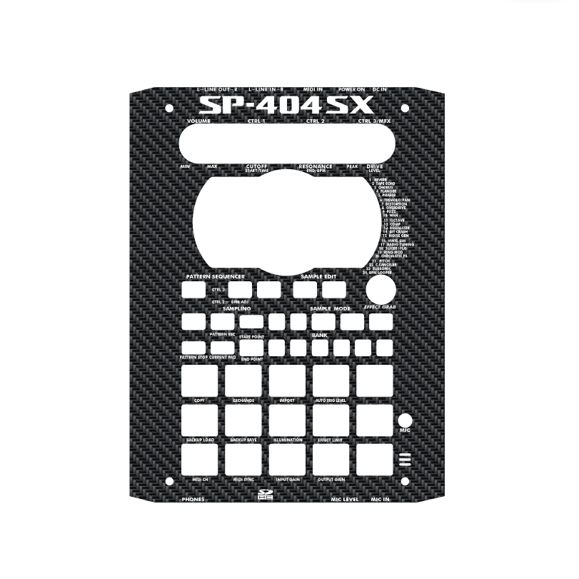 ローランド SP-404SX カスタムスキン【カーボン調】デジタル