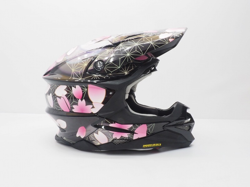 SHOEI VFX-WR Lサイズ用 ヘルメット デカール 『桜吹雪』黒 ショウエイ オリジナル ステッカー カスタム 傷防止 和柄