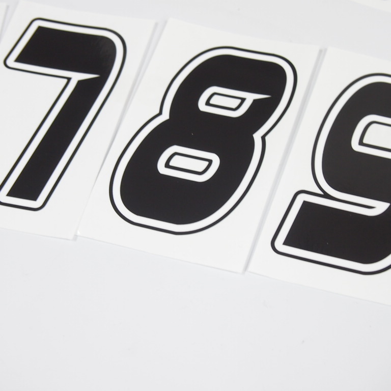 ゼッケンステッカー ブラック 10cm 数字1文字分 レース バイク