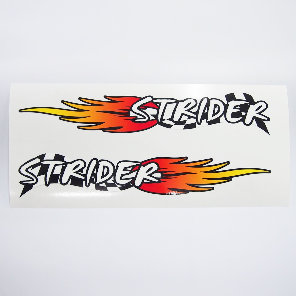 ストライダー STRIDER フレームに カスタム ステッカー/ファイヤー 左右セット 白