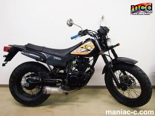 ヤマハ TW200・TW225用 テープクロス タンク デカール 黒色